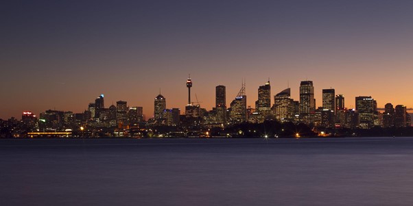 panorámica nocturna de Sydney