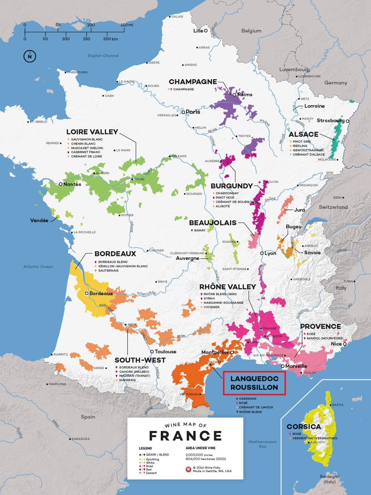 wine map of France