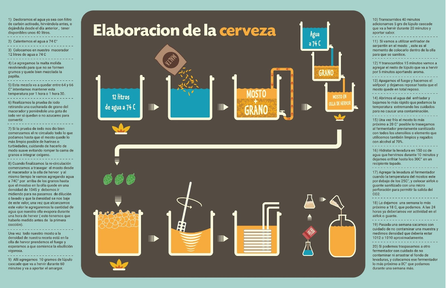 gráfico sobre la elaboración de la cerveza